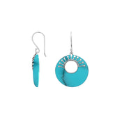 AE-1228-TQ Sterling Silver Earring With Turquoise Shell